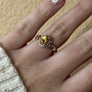 Enchanted Disney Belle Ring yellow citrine size 7💛